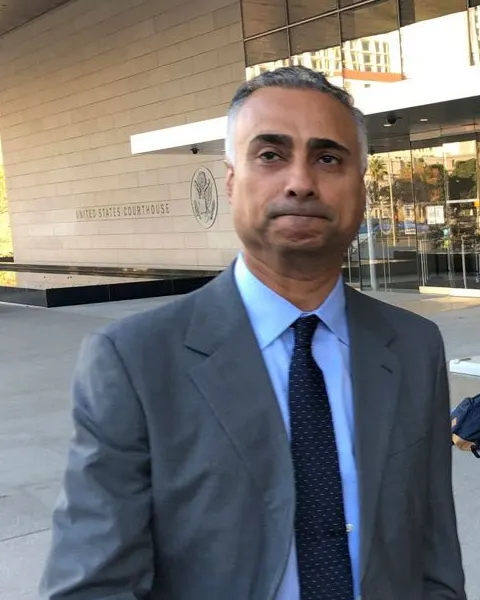 Imaad Zuberi leaving the federal courthouse in Los Angeles on November 22, 2019.