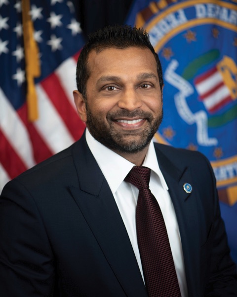 Official FBI portrait of Kash Patel in 2025.