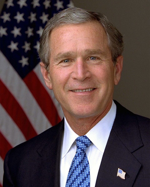 Official presidential portrait of Bush 43.