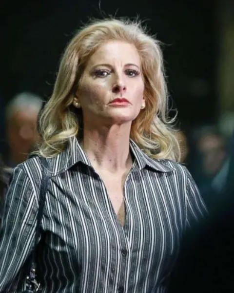 Summer Zervos leaving Manhattan Supreme Court in 2017.