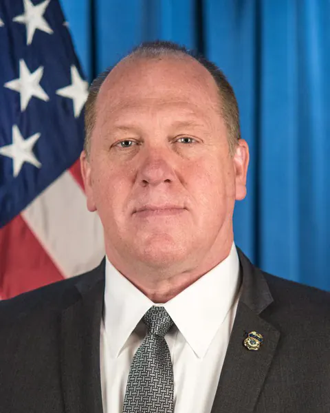 Official Immigration and Customs Enforcement portrait of Tom Homan.